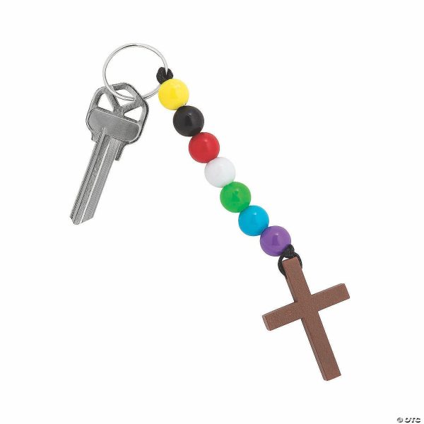 Senior Crafts |  Colors of Faith Cross Keychain Craft Kit – Makes 12 Craft & Hobby Supplies Senior Crafts