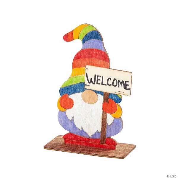 Senior Crafts |  DIY Unfinished Wood Gnomes with Sign Stand-Up – 12 Pc. Craft & Hobby Supplies Senior Crafts