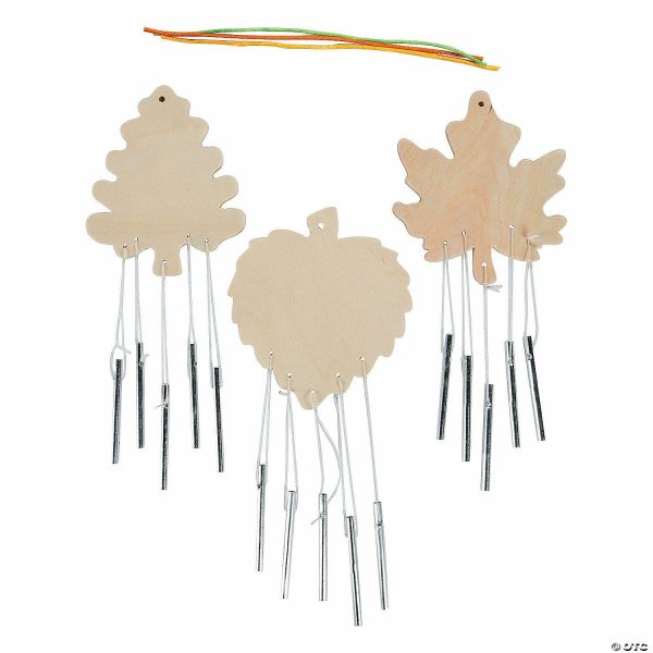 Senior Crafts |  DIY Unfinished Wood Leaf-Shaped Wind Chimes – 12 Pc. Craft & Hobby Supplies Senior Crafts