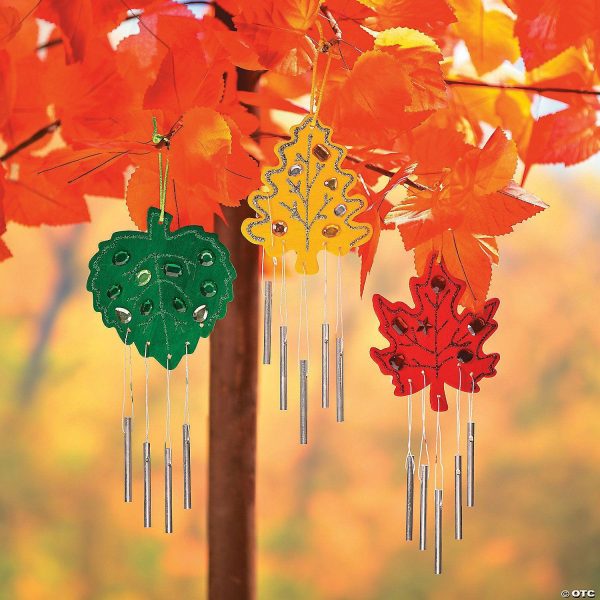 Senior Crafts |  DIY Unfinished Wood Leaf-Shaped Wind Chimes – 12 Pc. Craft & Hobby Supplies Senior Crafts