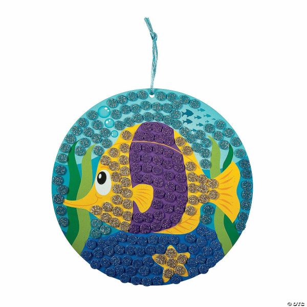 Senior Crafts |  Fish Glitter Mosaic Foam Craft Kit – Makes 12 Craft & Hobby Supplies Senior Crafts