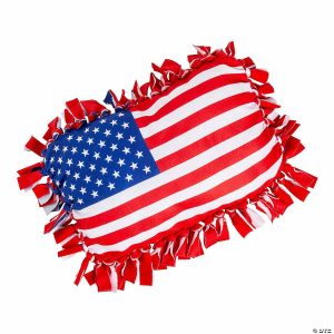 Senior Crafts |  Patriotic Flag Fleece Tied Pillow Craft Kit – Makes 6 Craft & Hobby Supplies Senior Crafts