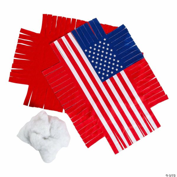 Senior Crafts |  Patriotic Flag Fleece Tied Pillow Craft Kit – Makes 6 Craft & Hobby Supplies Senior Crafts