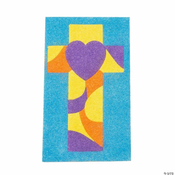 Senior Crafts |  Sand Art Cross Picture Craft Kit – Makes 12 Craft & Hobby Supplies Senior Crafts