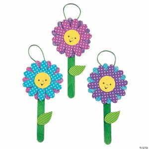 Senior Crafts |  Stacked Flower Ornament Craft Kit – Makes 12 Craft & Hobby Supplies Senior Crafts