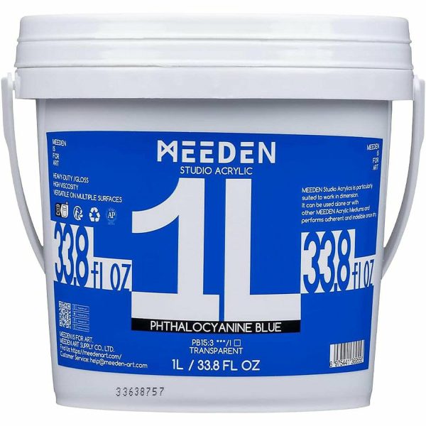 Sketchbooks & Drawing Pads |  MEEDEN Phthalocyanine Blue Acrylic Paint, Heavy Body, Gloss Finish, Extra-Large 1 L /33.8 oz Non-Toxic Rich Pigments Art Supplies Sketchbooks & Drawing Pads