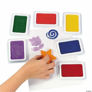 Stamps & Stamp Pads |  4 1/2″ Classic Bright Colors Washable Stamp Pad Set – 6 Pc. Crafts for Kids Stamps & Stamp Pads