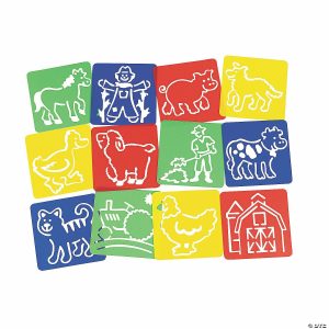 Stencils |  Fun on the Farm Stencils – 12 Pc. Craft Supplies Stencils