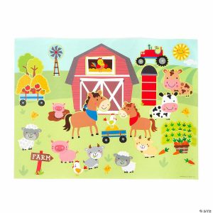 Sticker Scenes |  1/2″ – 2 1 2″ Farmyard Barn Animal Characters Sticker Scenes – 12 Pc. Crafts for Kids Sticker Scenes