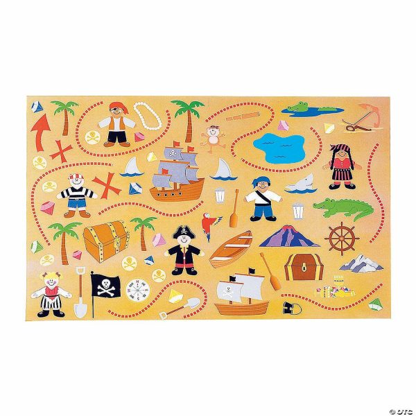 Sticker Scenes |  17″ x 11″ DIY Giant Treasure Map Paper Sticker Scenes – 12 Pc. Crafts for Kids Sticker Scenes