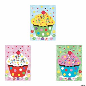 Sticker Scenes |  4 3/4″ x 6 1 2″ Mini Cupcake Multicolor Paper Sticker Scenes – 12 Pc. Crafts for Kids Sticker Scenes