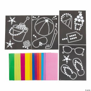 Sticker Scenes |  8 1/2″ x 11″ Summertime Dot Sticker Paper Art Sheets – 12 Pc. Crafts for Kids Sticker Scenes