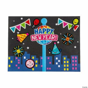 Sticker Scenes |  Happy New Year Sticker Scenes – 12 Pc. Crafts for Kids Sticker Scenes