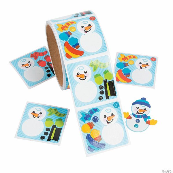 Sticker Scenes |  Mini Dress-a-Snowman Sticker Roll – 50 Pc. Crafts for Kids Sticker Scenes