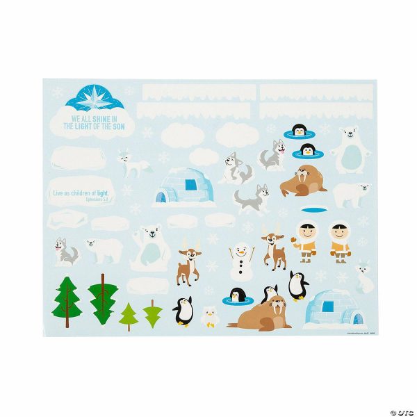 Sticker Scenes |  Religious Arctic Winter Sticker Scenes – 12 Pc. Crafts for Kids Sticker Scenes