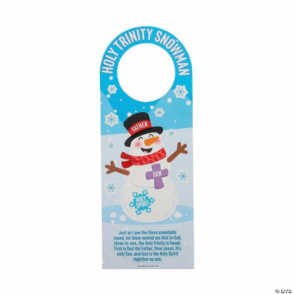 Sticker Scenes |  Religious Holy Trinity Snowman Doorknob Hanger Sticker Scenes – 12 Pc. Crafts for Kids Sticker Scenes