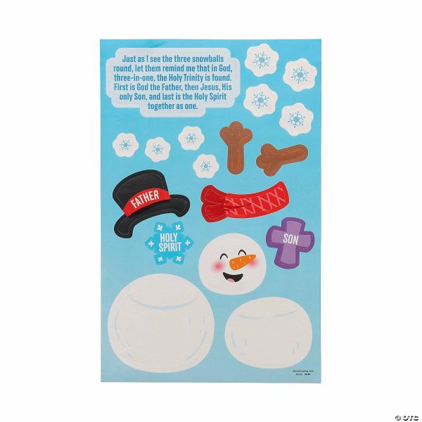 Sticker Scenes |  Religious Holy Trinity Snowman Doorknob Hanger Sticker Scenes – 12 Pc. Crafts for Kids Sticker Scenes