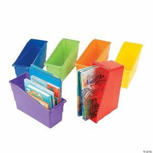 Terrariums & Fairy Gardens |  3 1/2″ x 7 1 4″ Colorful Plastic Classroom Book Bins – 6 Pc. Craft Supplies Terrariums & Fairy Gardens