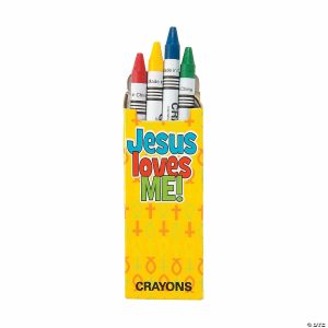 Terrariums & Fairy Gardens |  4-Color Religious Crayons – 24 Boxes Craft Supplies Terrariums & Fairy Gardens