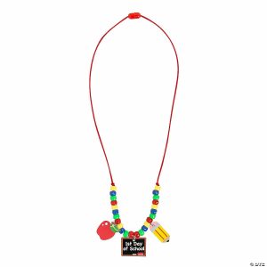 Thumbprint Crafts |  1st Day of School Necklace Craft Kit – Makes 12 Crafts for Kids Thumbprint Crafts