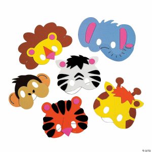 Thumbprint Crafts |  8 1/4″ Kids Zoo Animal Characters Foam Mask Craft Kit – Makes 12 Crafts for Kids Thumbprint Crafts