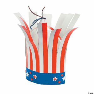 Hat & Mask Crafts |  Patriotic Firecracker Hat Craft Kit – Makes 12 Crafts for Kids Hat & Mask Crafts