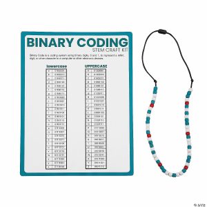 Jewelry Crafts |  Binary Coding Necklace Craft Kit – Makes 12 Crafts for Kids Jewelry Crafts