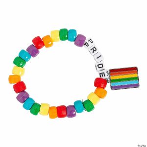 Jewelry Crafts |  Pride Rainbow Pony Bead Bracelet Craft Kit – Makes 12 Crafts for Kids Jewelry Crafts