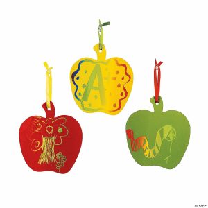 Ornament Crafts |  Magic Color Scratch Apples – 24 Pc. Crafts for Kids Ornament Crafts