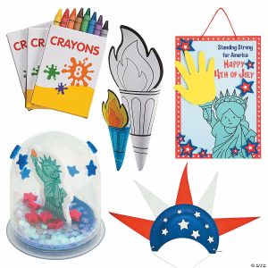 Paper Plate Crafts |  Bulk Lady Liberty Craft Kit Assortment – Makes 48 Crafts for Kids Paper Plate Crafts