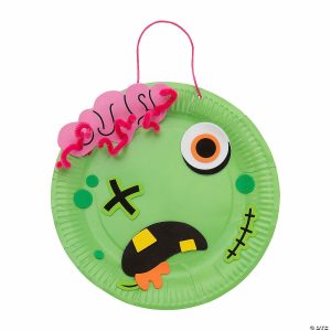 Paper Plate Crafts |  Halloween Zombie Sign Paper Plate Craft Kit – Makes 12 Crafts for Kids Paper Plate Crafts