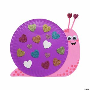 Paper Plate Crafts |  Paper Plate Valentine Snail Craft Kit – Makes 12 Crafts for Kids Paper Plate Crafts