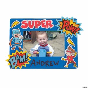 Photo Crafts |  5″ x 7″ Superhero Picture Frame Craft Kit – Makes 12 Crafts for Kids Photo Crafts