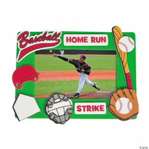 Photo Crafts |  Baseball Picture Frame Magnet Craft Kit – Makes 12 Crafts for Kids Photo Crafts