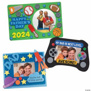 Photo Crafts |  Father&’s Day Picture Frame Magnet Craft Kit Assortment – Makes 36 Crafts for Kids Photo Crafts