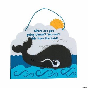 Sign Crafts |  8 1/2″ x 7 3 4″ Jonah & the Whale Sign Paper Craft Kit- Makes 12 Crafts for Kids Sign Crafts