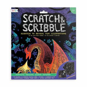 Sticker Scenes |  OOLY Scratch & Scribble Art Kit: Fantastic Dragon – 10 PC Set Crafts for Kids Sticker Scenes