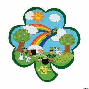 Sticker Scenes |  Shamrock-Shaped St. Patrick&’s Day Sticker Scenes – 12 Pc. Crafts for Kids Sticker Scenes