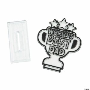 Suncatcher Crafts |  Father&’s Day World&’s Best Dad Trophy-Shaped Suncatchers with Stand - 12 Pc.