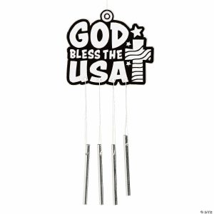 Suncatcher Crafts |  Religious Patriotic Suncatcher Wind Chimes - 12 Pc.